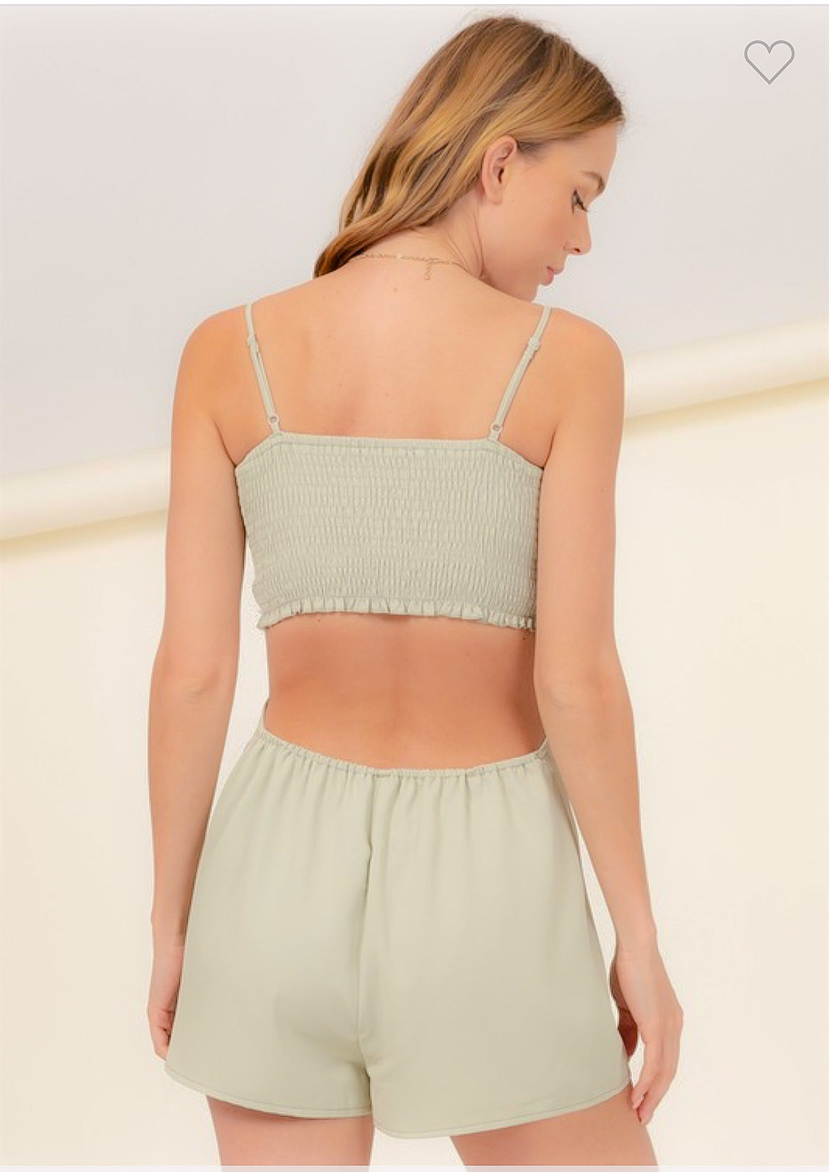 Mya Sage Cutout Waist Romper - Jumpsuits & Rompers - essecoco