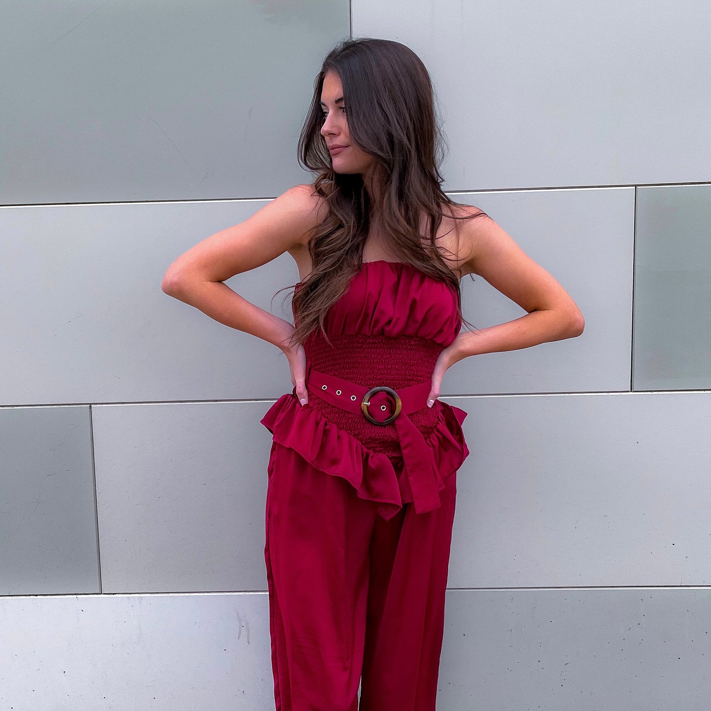 Silky Tube Top Pant Set - Two Piece Sets - essecoco