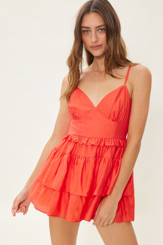 Ella Poppy Red Romper - Jumpsuits & Rompers - essecoco