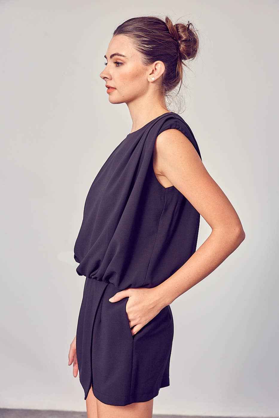 Kendall Drape NeckOpen Back Romper