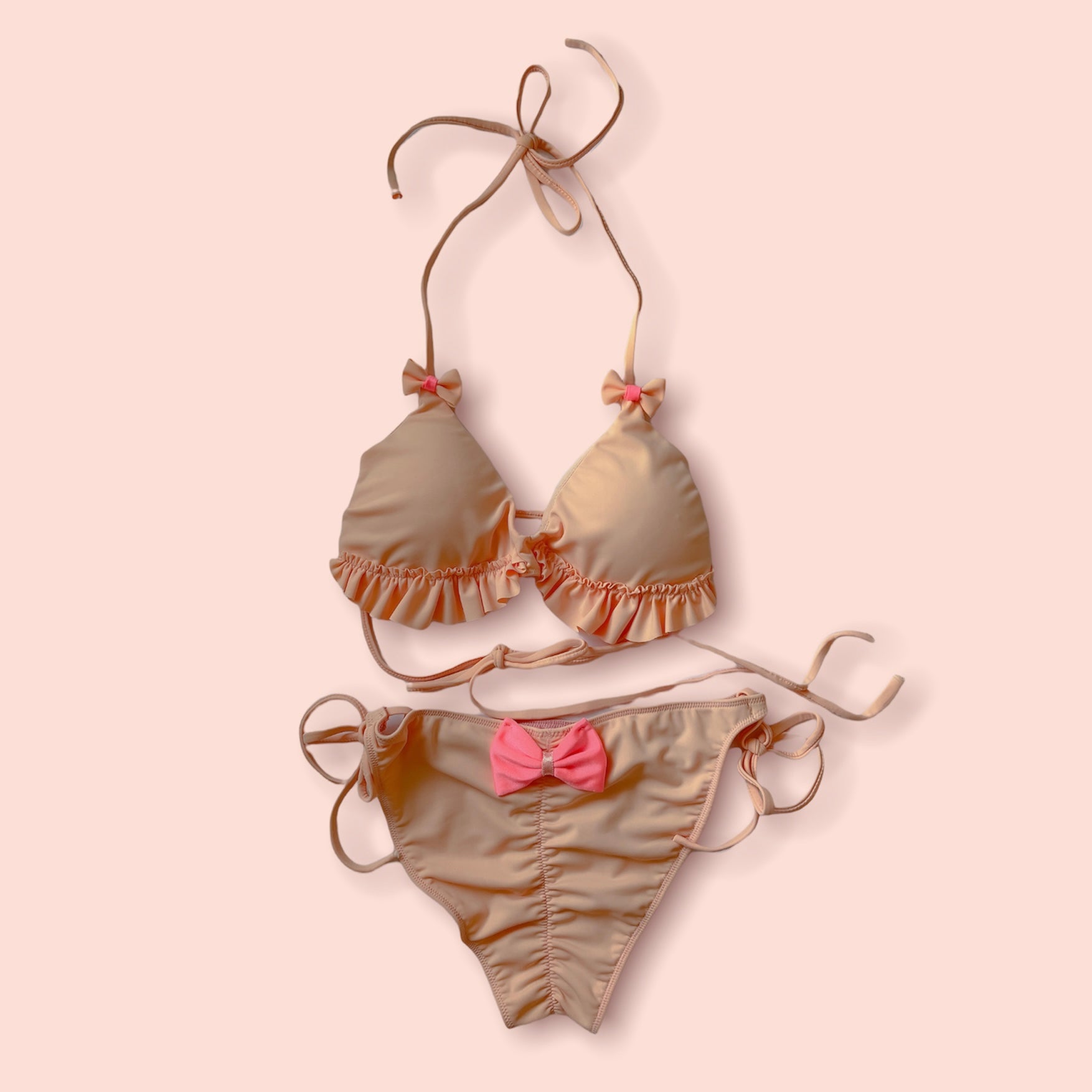 Ellie Blush Triangle Top - Swimwear - essecoco