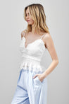 Nadine White Cami Top - Crop Top - essecoco