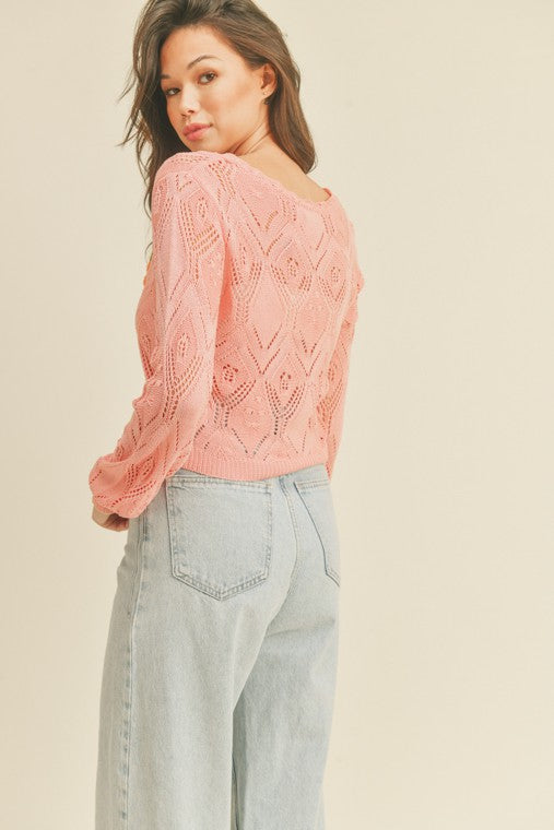 Mia pointelle outlet sweater