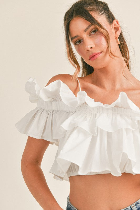 Cassie Ruffle Crop Top - Crop Top - essecoco