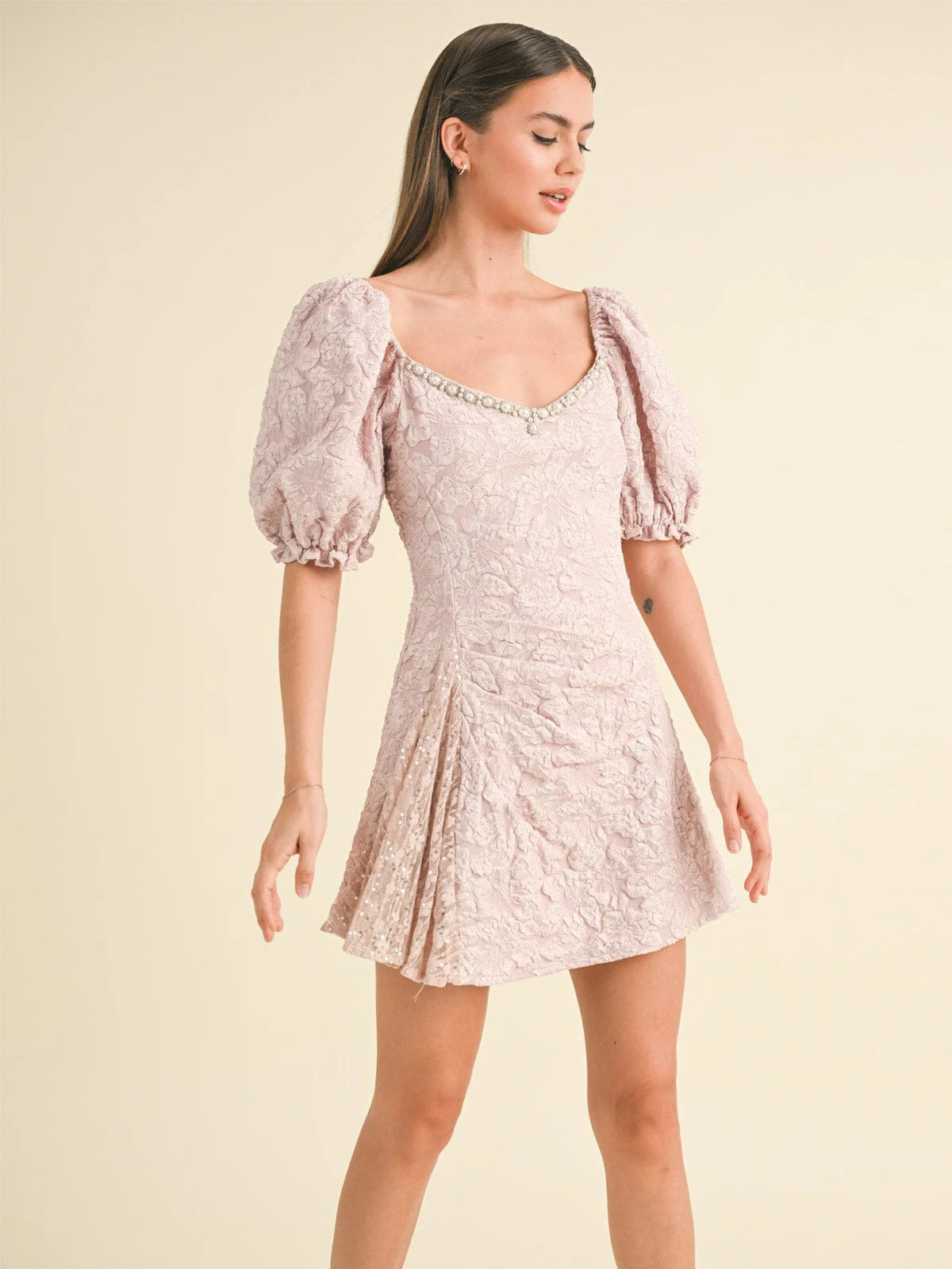 Chelsey Floral Embossed Dress