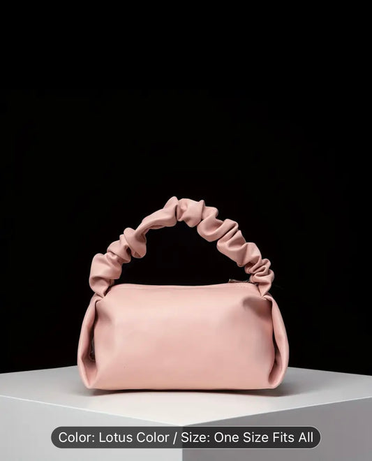 Pink Ruched Handle Clutch