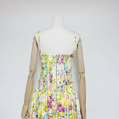 Ava Strapless Watercolor Printed High Slit Maxi Dress for Women