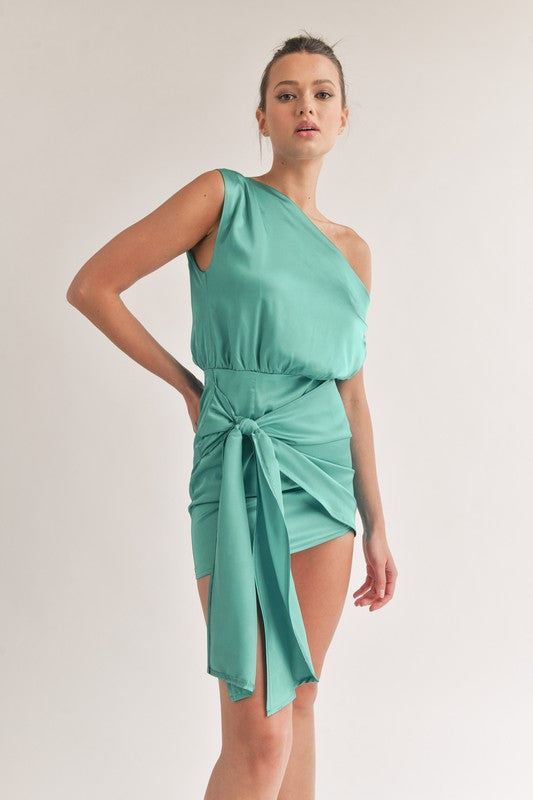 Alexia Asymmetrical One Shoulder Wrap Dress - Wrap Dress - essecoco