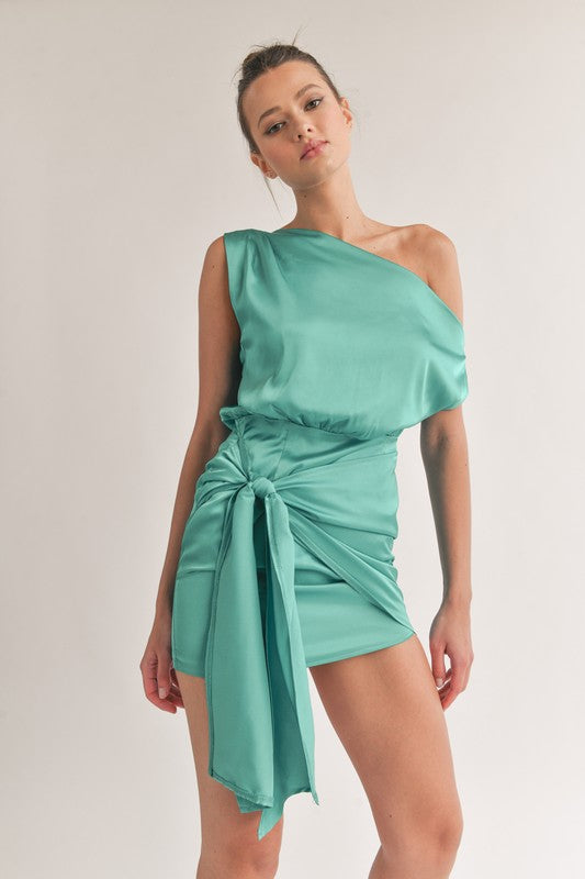 Alexia Asymmetrical One Shoulder Wrap Dress - Wrap Dress - essecoco