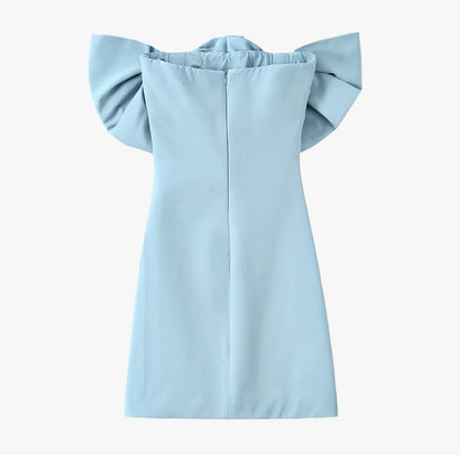 Ally Blue Double Bow Dress