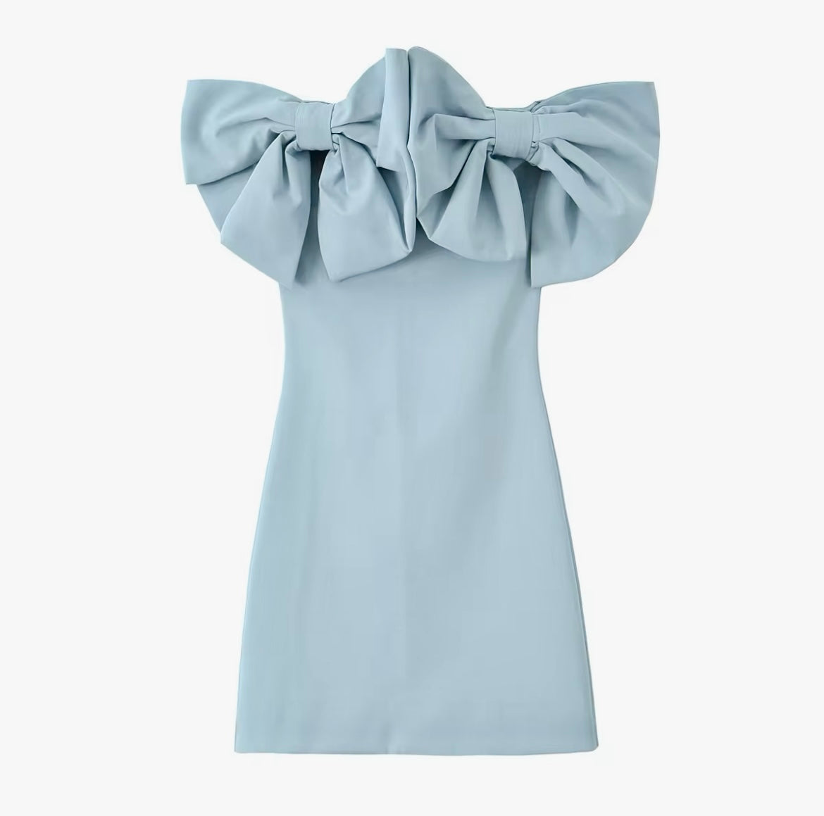 Ally Blue Double Bow Dress