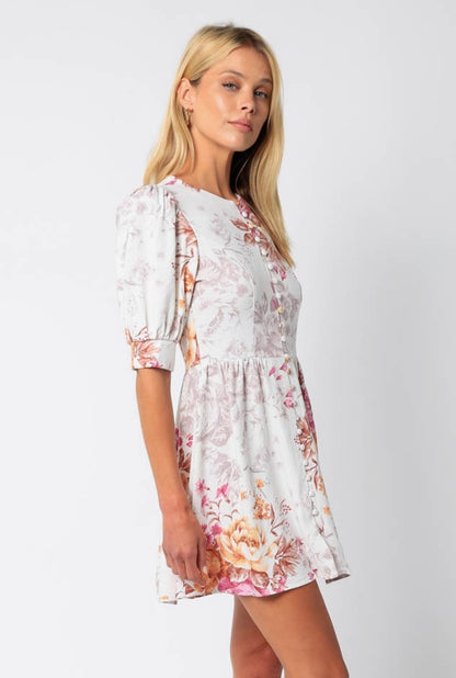 Alyssa Floral Linen  Dress - Dress - essecoco