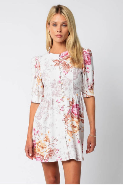 Alyssa Floral Linen  Dress - Dress - essecoco