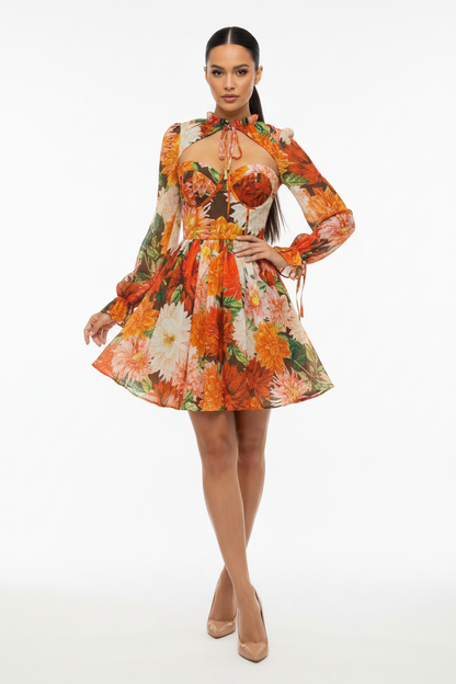 Amanda Cutout Floral Dress