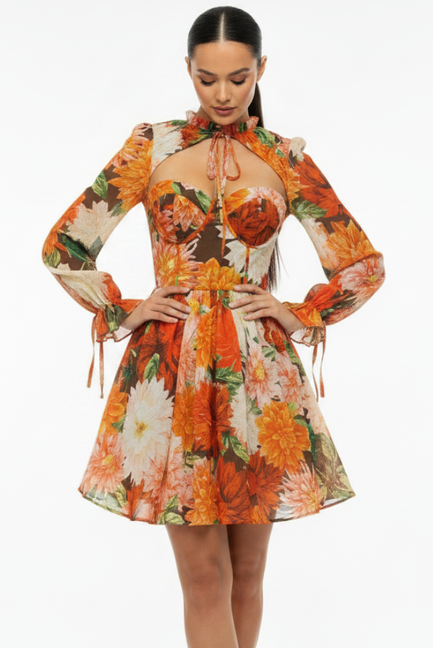 Amanda Cutout Floral Dress
