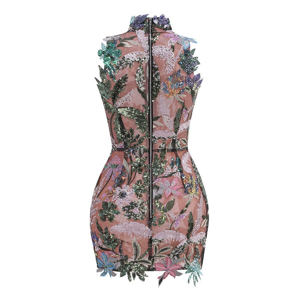 Asha Sequin Embroidered Sleeveless back