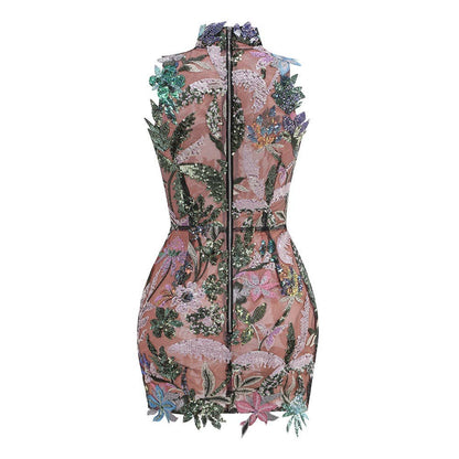 Asha Sequin Embroidered Sleeveless back