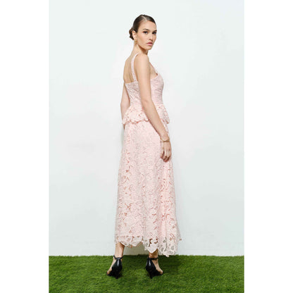 Romantic Floral Lace Sleeveless Maxi Dress