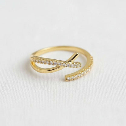 Chic Geometric Zirconia Adjustable Ring - Adjustable Rings - essecoco
