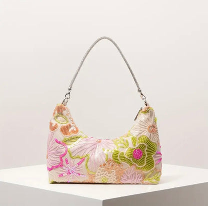Floral Sequin Handbag