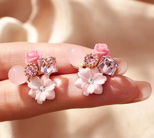 Exquisite Flower Crystal Earrings