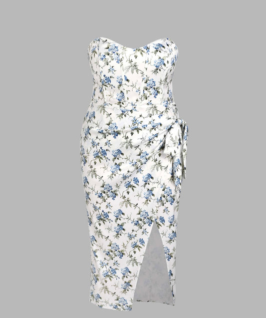 Nella Floral Corset Wrap Dress