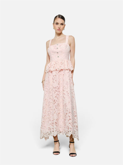 Cascia Romantic Floral Lace Sleeveless Maxi Dress