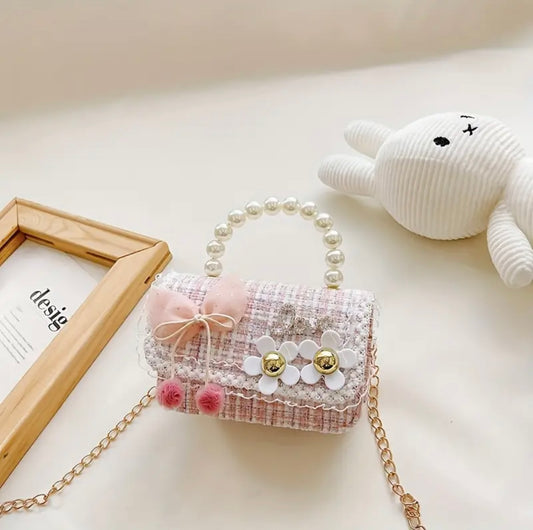 Pearl Bow Chain Mini Crossbody Bag - Mini Crossbody Bag - essecoco