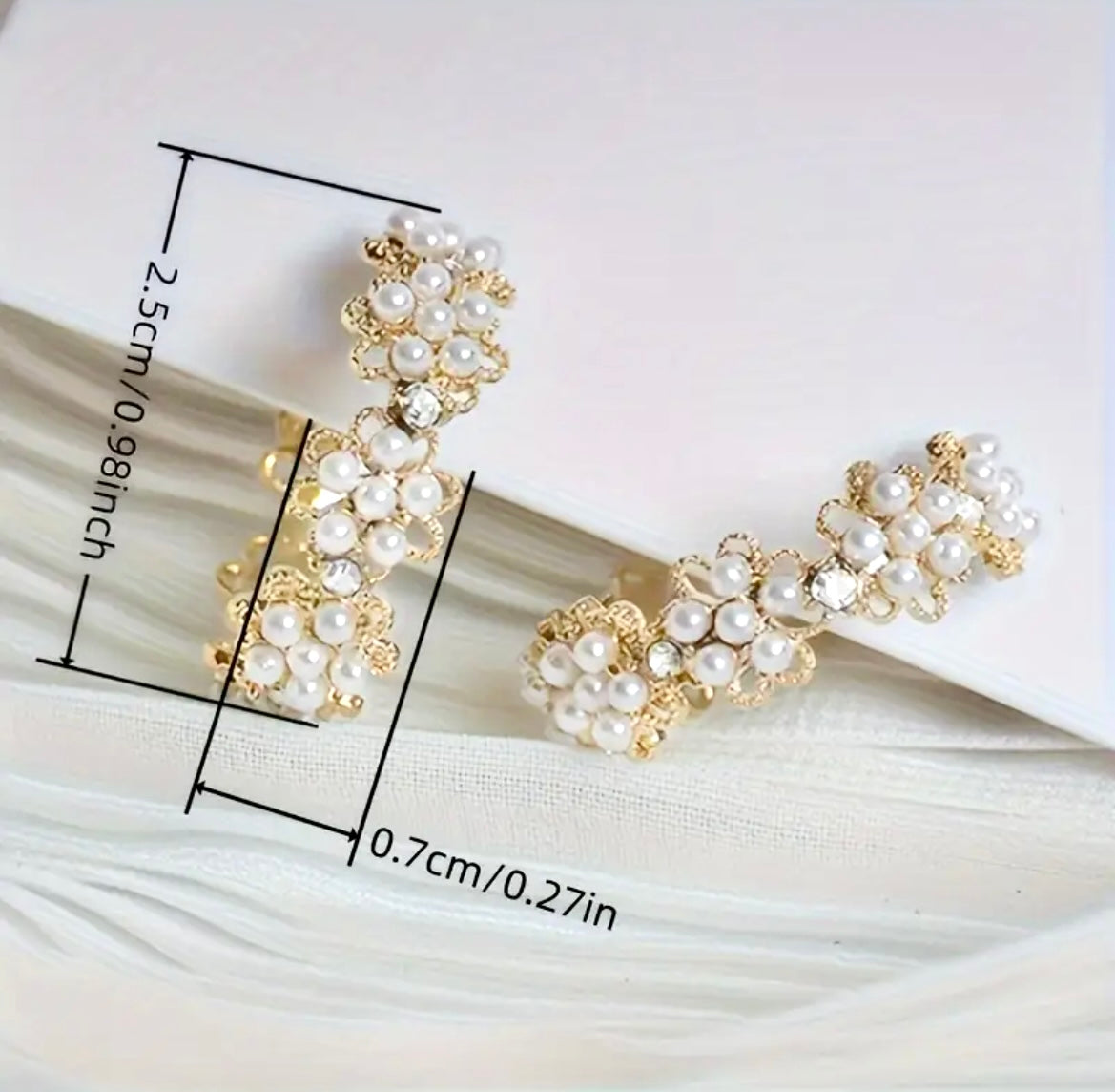 Pearl Daisy Flower Hoop Earrings Inlay - Pearl Hoop Earrings - essecoco