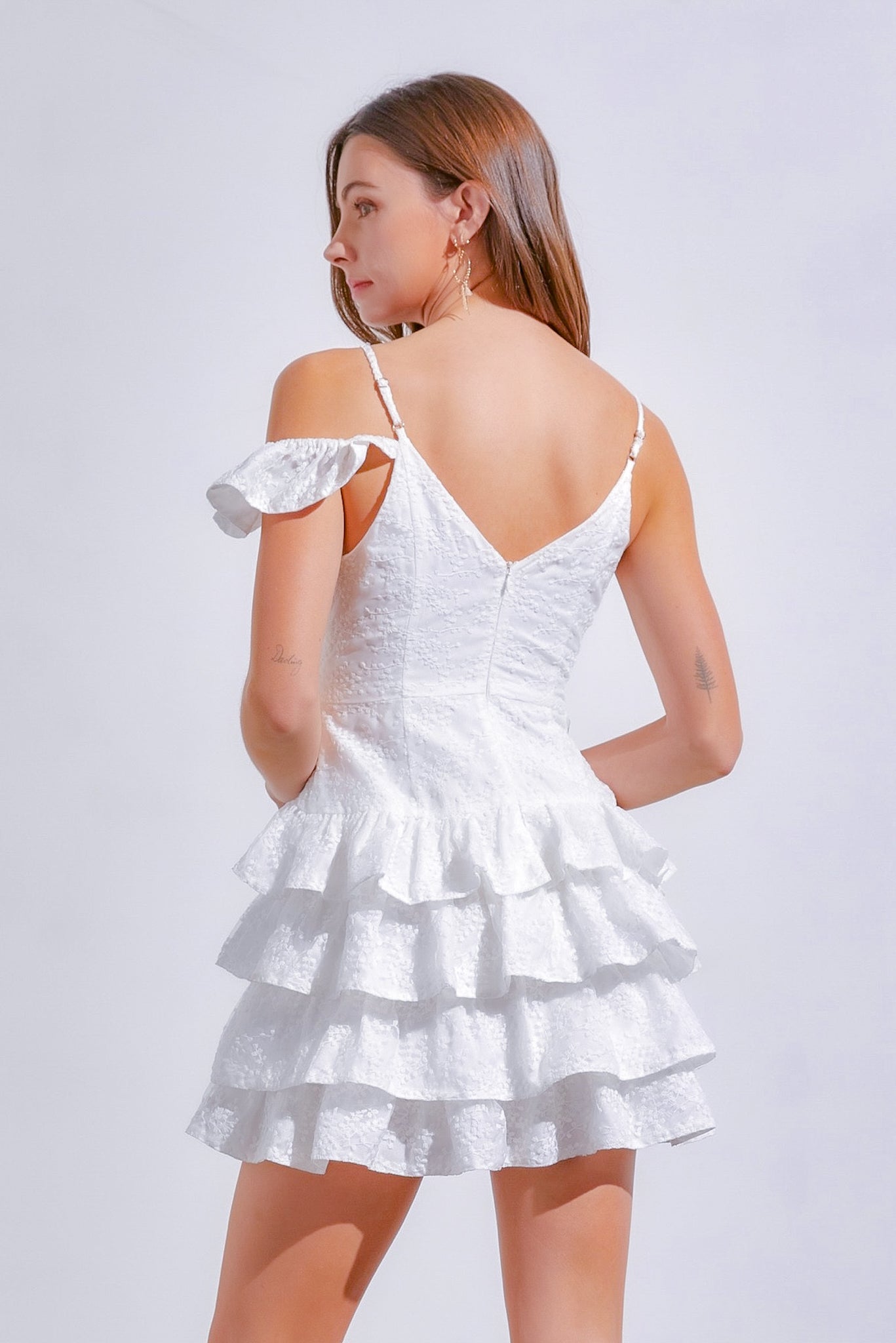 Ivy Ivory Embroidered Ruffle Dress - Dresses - essecoco