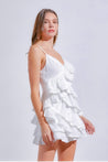 Ivy Ivory Embroidered Ruffle Dress - Dresses - essecoco