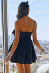 Mila Black Double Bow Dress - Strapless Dress - essecoco