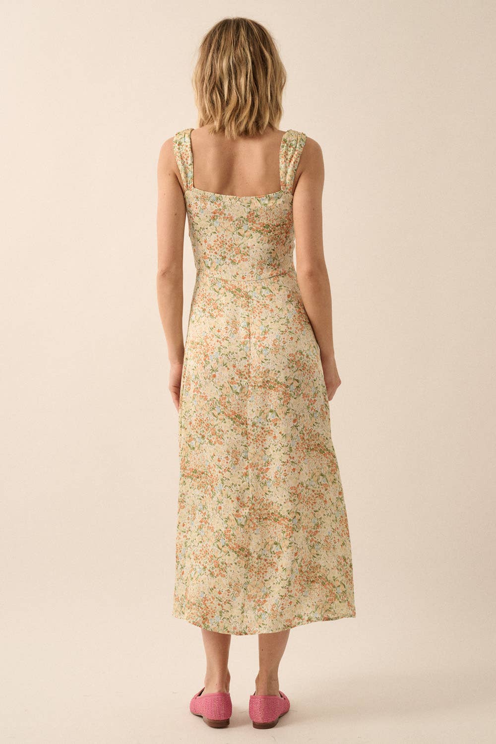 Ellie Sweetheart Floral Midi Dress