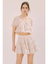 Tiny Flower Clusters and Sequined Mini Skirt - Mini Skirts - essecoco