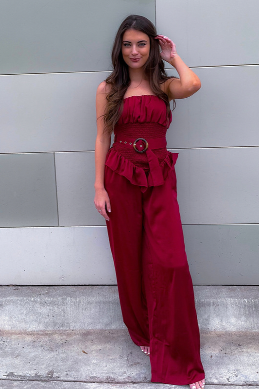 Amani Silky Tube Top Pant Set - Two Piece Sets - essecoco