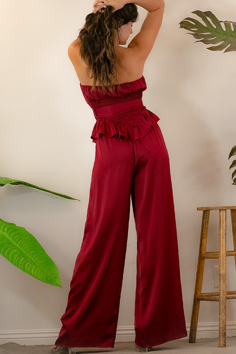 Silky Tube Top Pant Set - Two Piece Sets - essecoco