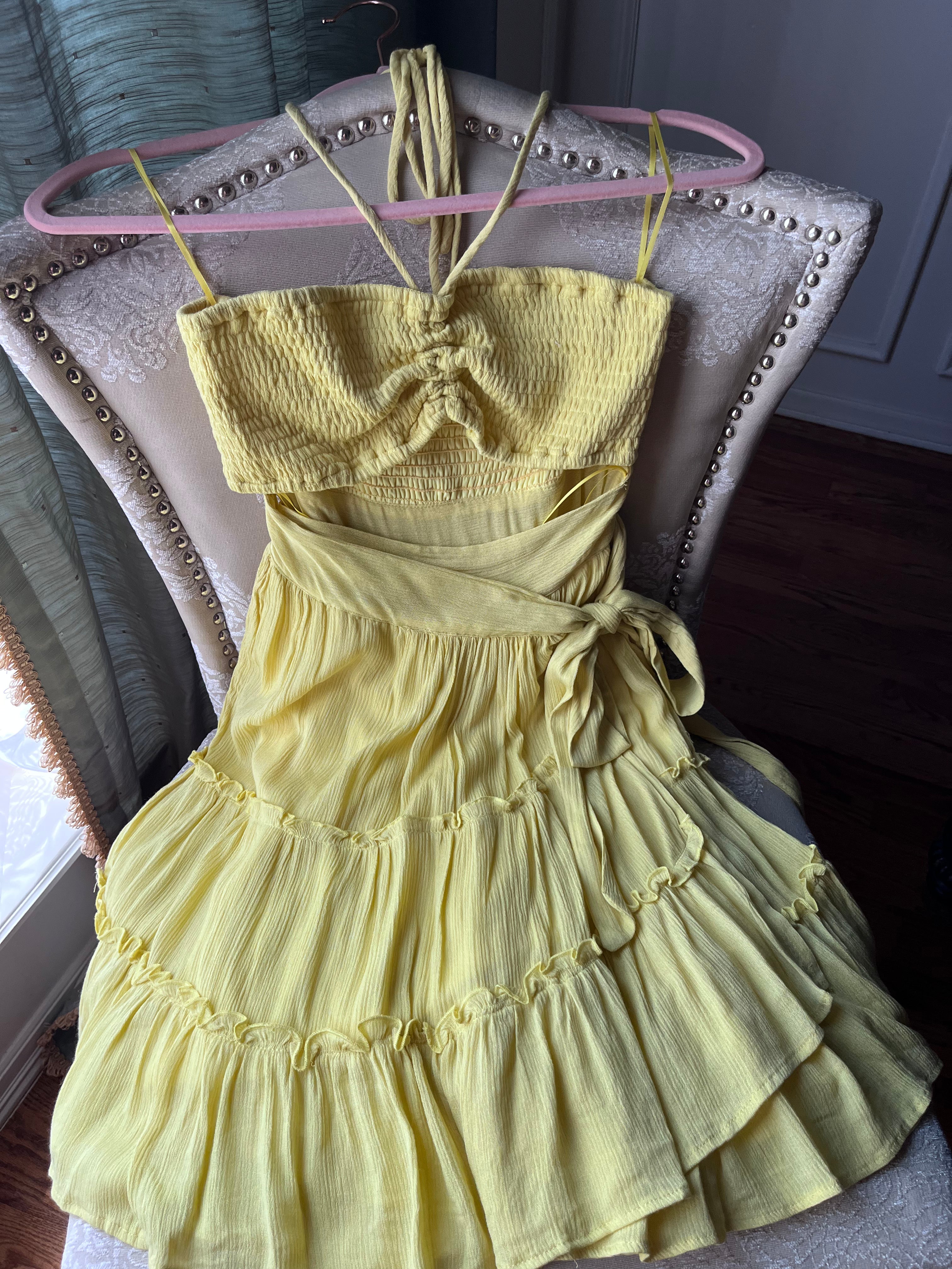 Riley Halter Smocked Cutout Wrap Dress - Dresses - essecoco