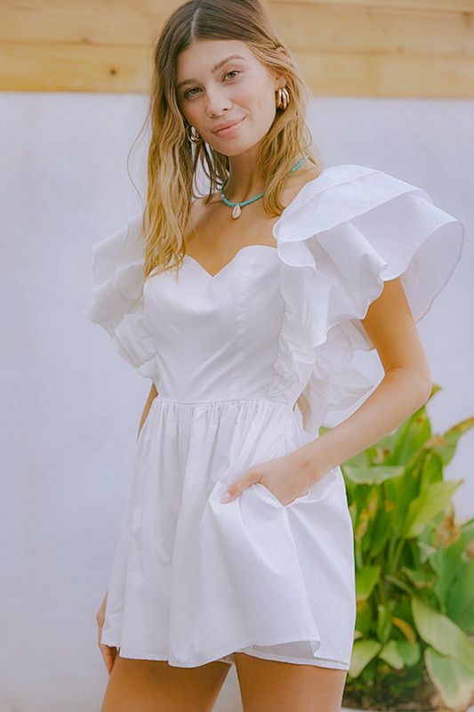 Alessa Ruffle Romper - Jumpsuits & Rompers - essecoco