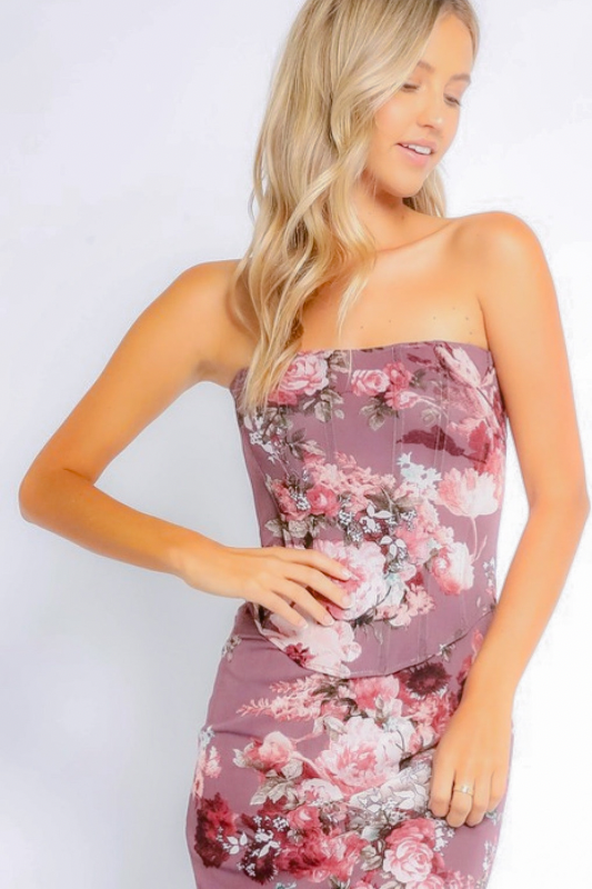 Bridget Mauve Rose Corset Top - Corset Top - essecoco