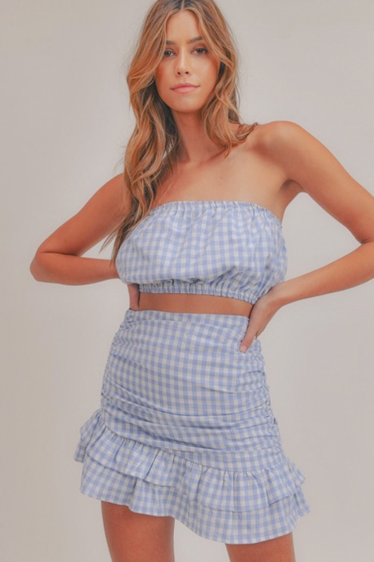 Hazel Tube Top and Skirt Set - Two Piece Sets - essecoco