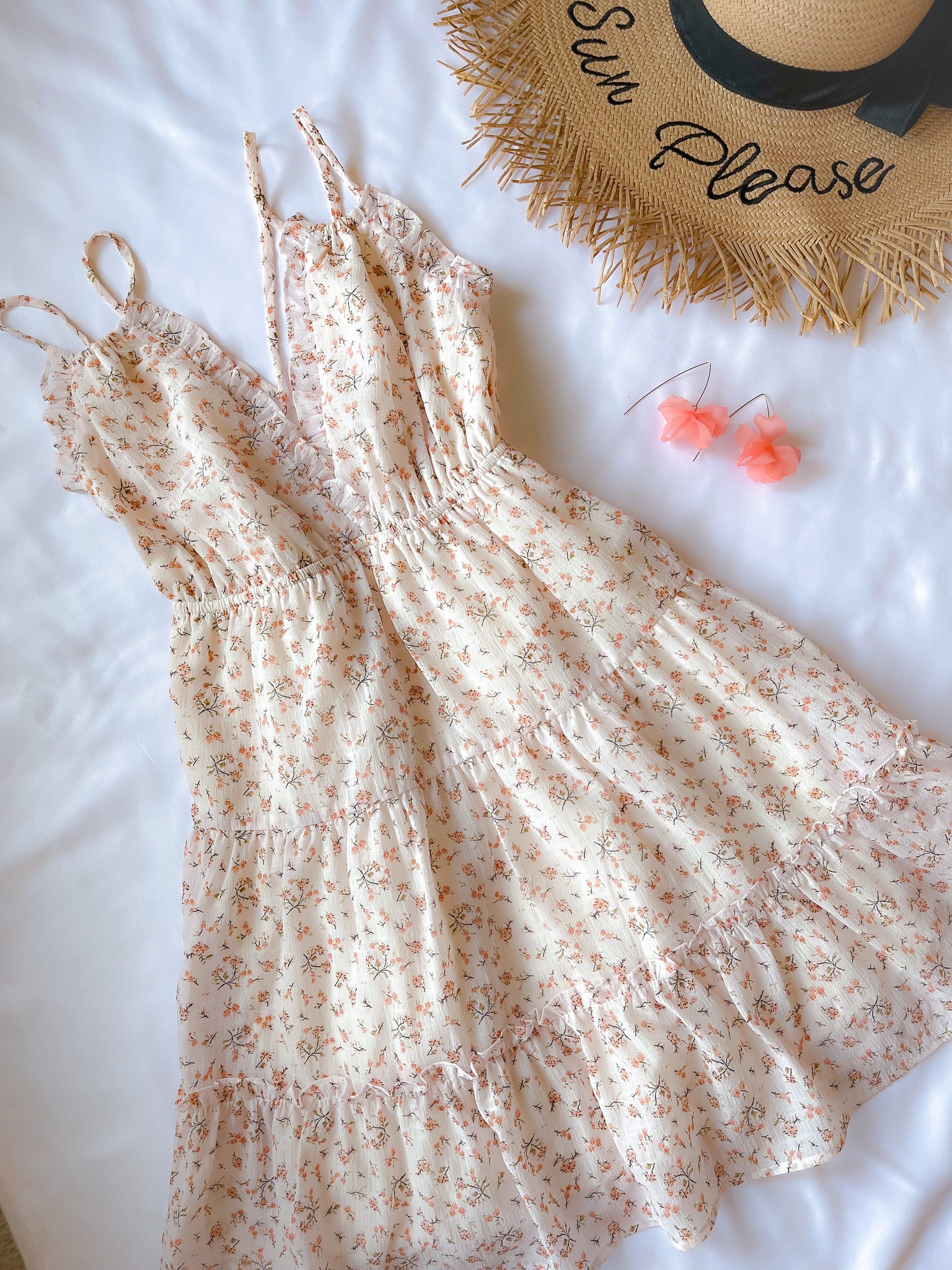 Mia Floral Print Ruffle Dress - Dresses - essecoco
